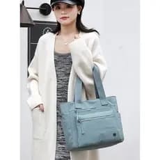 Moda bolsa de ombro feminina simples All-Match senhoras Casual saco Commuter leve portátil bolsa feminina Multi-bolso po