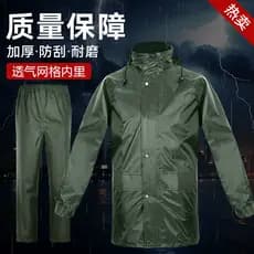 Verde oliva Split capa de chuva longo Poncho de pesca genuíno engrossado à prova de chuva caminhadas ao ar livre resiste