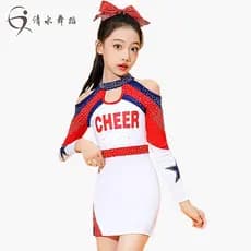 Traje de desempenho de dança infantil cheerleading competição traje grupo traje cheerleading jogos desempenho competitiv