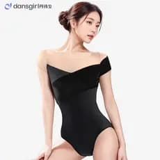 Dan Shige macacão feminino novo estilo Ballet Bodysuit ginásio terno aéreo Yoga arte exame prática terno