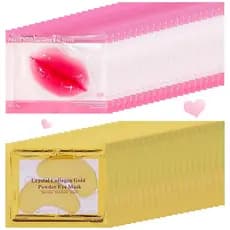 40 Pares de Máscara para Lábios e Máscara para Olhos, Patches de Colágeno em Gel de Ouro 24K para Olhos Inchados, Lembra
