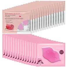 30 Máscaras para Lábios e Olhos, Patches de Colágeno Cristal Hidratantes e Suavizantes para Olhos Inchados, Bolsas, Olhe