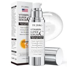 Sérum Facial de Vitamina C e Retinol, Clareador e Antienvelhecimento com Ácido Hialurônico, Vitamina E, Peptídeos, Colág