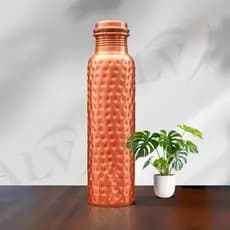 Garrafa de Água de Cobre ALV 34 Oz, Garrafa Martelada para Beber, 100% Ayurvédica, à Prova de Vazamentos para Academia,