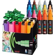 Marcadores de Tinta Acrílica Posca, Pontas Largas e Grossas 8K, Canetas Recomendadas por Artistas para Colorir Presentes