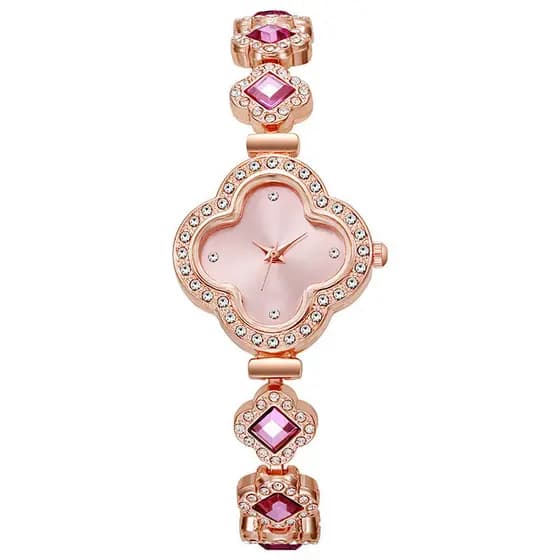 Relógio feminino com pulseira elegante, relógio de quartzo, relógio feminino com esmeralda, relógio casual versátil e mo
