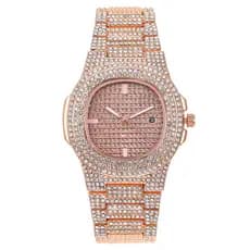 Relógio feminino de quartzo com céu estrelado e diamantes, elegante e muito vendido, com calendário.