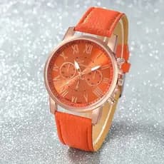 Relógio de pulso feminino popular, relógio de quartzo Geneva, relógio feminino elegante com mostrador de números romanos