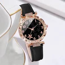 Relógio de Quartzo Feminino Duoduo Starfish Dial com Pulseira de Couro, Direto da Fábrica.