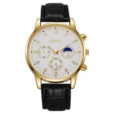 Relógio de Pulso Masculino Geneva 2026, Casual, com Pulseira de Couro, Relógio Esportivo de Quartzo