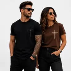 Camiseta Masculina e Feminina Cruz Cristã Camisa Evangelica Estampada 100% Algodão Streetwear Premium na Promoção