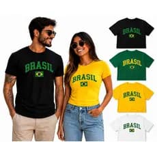Camisa do Brasil Copa Do Mundo Oversized Premium Masculina Feminina Streetwear Unissex Estampa do Brasil Torcedor