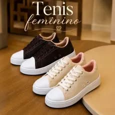 Tênis Feminino Estiloso Confortável Sapatenis Leve Moda Casual Dia a Dia Tendência Na Promoção
