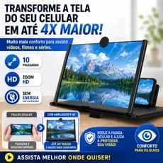 Lupa Ampliador de Tela 10 Polegadas para Celular e Tablet HD Dobrável Universal Amplificador de Tela