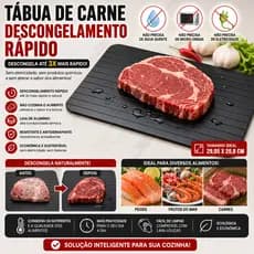 Tábua de Descongelamento Rápido para Carnes Alimentos em Alumínio Antiaderente Descongelador Natural
