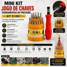 Kit Chave de Precisão 31 em 1 Jogo Ferramentas Torx Philips Allen Fenda para Celular Notebook Eletrônicos