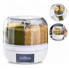 Dispenser Giratório  Cereais Grão Alimento 6 Divisórias 27cm