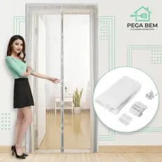 Cortina Tela Mosquiteiro de Porta 2,1X1m Com Fecho Magnética Contra Zika Dengue DT8697