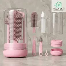 Kit de Escovas de Silicone 4 em 1 Portátil para Limpeza de Mamadeira Copo WL-2686