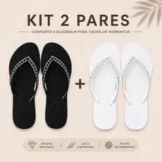 kit 2 chinelo feninino Chinelos Gliter Original brilho slim chinelo feminina Preto Bege