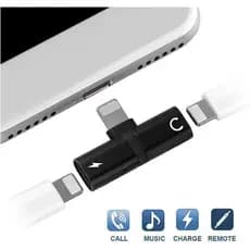 Adaptador 2 em 1 para iPhone Splitter Fone de Ouvido Carregador Lightning