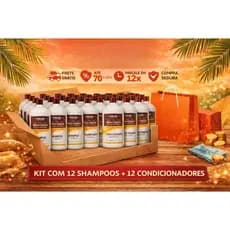 Super Kit Revendedor 12 Shampoo e 12 Condicionador Maca   Argain 1L – limpeza profunda capilar