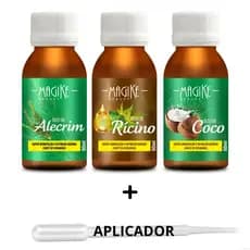 Kit Terapia Capilar Misturinha Magike Óleo de Coco + Rícino + Alecrim 60ml + Pipetas 100%natural