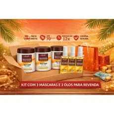 3 Super kit para revenda –  Com máscara + óleo  maca  argain Máscara Macadâmia