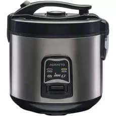 Panela De Arroz Elétrica 6 Xícaras Visor Vidro Inox 127v Preto 60 Hz