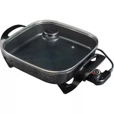 PANELA ELETRICA AGRATTO MANGIARE APEQ01I-01 PRETA QUADRADA 30CM 1500W 110v/220v
