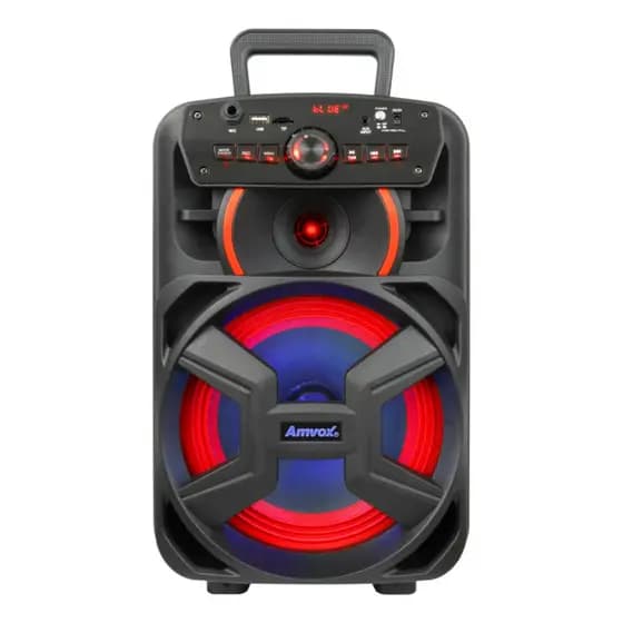 Caixa De Som Amplificada Amvox Aca 221 Bluetooth Woofer 8 Cor Preto barata