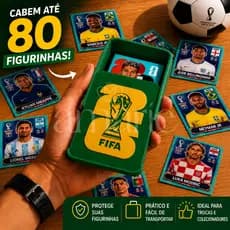 Porta Figurinha Caixa Estojo Organizador Copa do Mundo 2026 Case Trocas Coleção Álbum da Copa