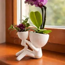 Vaso Decorativo Mãe e Filho | Cachepot 3D Minimalista | Representa Amor, Cuidado e Conexão | Presente Dia das Mães
