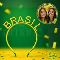 Tiara Brasil Copa do Mundo 2026 Verde e Amarela | Acessório Torcedora Futebol e Jogos da Seleção Brasileira