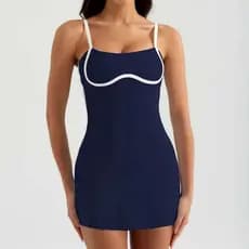 Vestido Feminino De Tênis De Verão Com Shorts De Segurança Anti-Exposição , Saia De Secagem Rápida Ioga E Fitness
