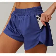 shorts De Ioga De Secagem Rápida , Esportivos Falsos De Duas Peças , Para Corrida E fitness