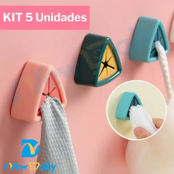 KIT 5 Ganchos Adesivos Racks De Toalhas De 1 Peça/Suporte Cozinha/Gancho Organizador De Pano De Lavar. BC-30