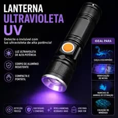 Lanterna LED Potente Luz Ultravioleta UV T6