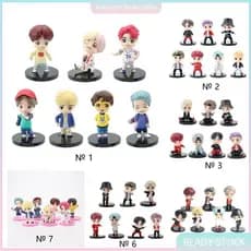 7Pcs/Set BTS TinyTAN Mini Action Figure Bangtan Boys Grupos Anime Figurine Toy Group Boneca De Ídolos De Brinquedos