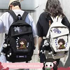 Mochila Demon Slayer para estudantes do ensino fundamental, mochila feminina, mochila para voluntários, mochila masculin