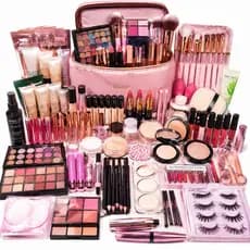 KIT GLOW UP PREMIUM 20 ITENS Maquiagem Completa Com Necessaire Pincéis Gloss Esponjas Feminino