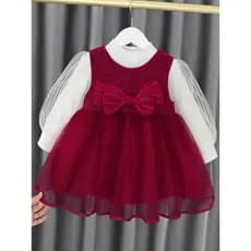 Meninas vestido de outono estilo ocidental bebê vermelho vestido de princesa primavera outono 1 a 4 anos de idade vestid