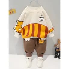 Meninos primavera outono terno bonito bebê terno de duas peças moda crianças roupas na moda roupas de um ano de idade ro