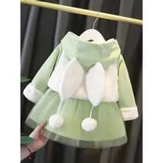 Meninas vestido outono inverno estilo forro de lã crianças vestido de princesa estilo ocidental vestido de inverno do be