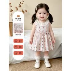 Bebê menina vestido de verão vestido verão novo estilo menina colete saia crianças bonito terno estilingue roupas de beb