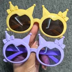 Crianças crianças óculos de sol meninas bonito dos desenhos animados crianças óculos de sol Kuromi foto personalidade