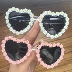 2025 novo estilo óculos de sol infantis meninas moda amor Floral bonito bebê polarizado óculos de sol meninas praia