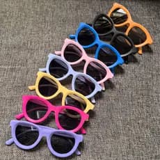 Ins versão coreana óculos de sol infantis moda bebê All-Match doce cor óculos de sol verão pára-sol vidro Anti-ultraviol