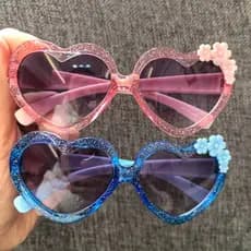 Óculos de sol infantis Super fofos amor coração pequenas florais meninas passeio protetor solar óculos de sol criança ou