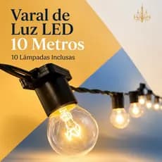 10M 10 Lâmpadas LED Varal de luzes área externa Inquebrável Inclusas Conectável em série